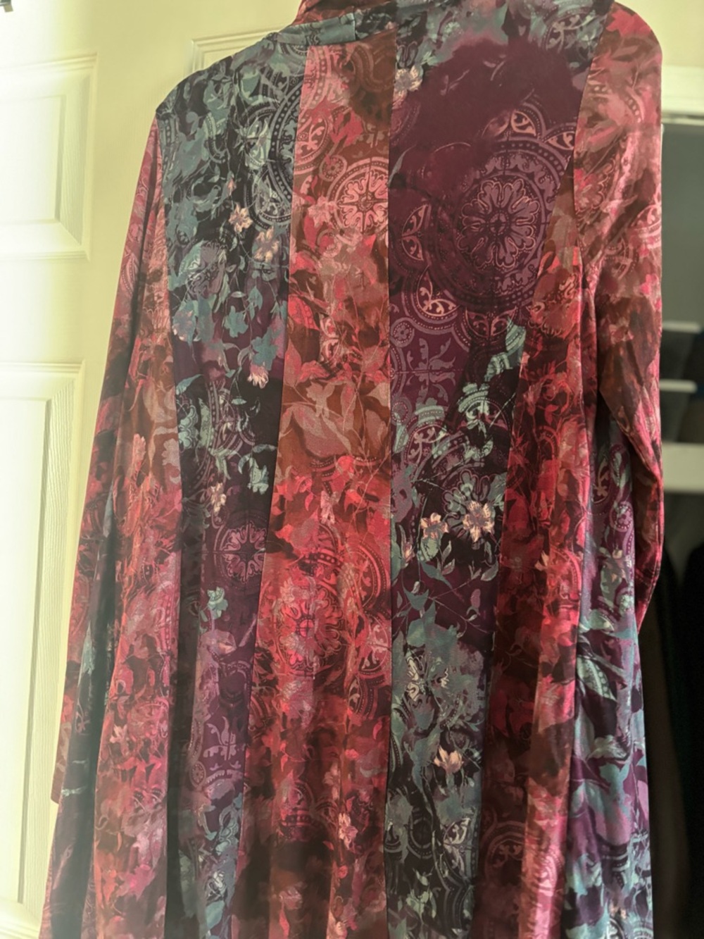 Soft Surroundings Deep Purple Paisley Sheer Cardigan - Picture 2 of 6